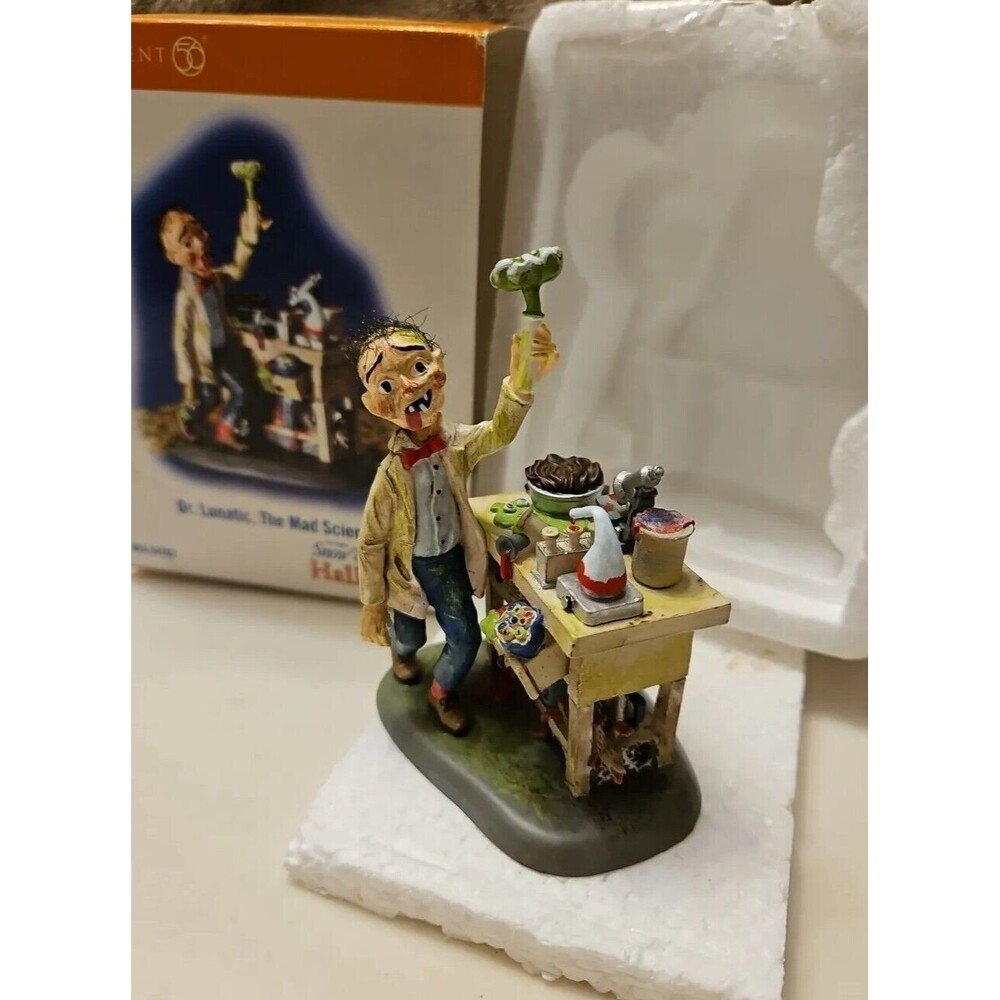 Dept 56 Snow Village Halloween Dr. Lunatic Mad Scientist 56.54702